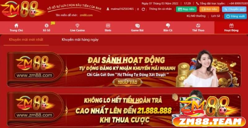 Khuyến mãi chơi game zm88