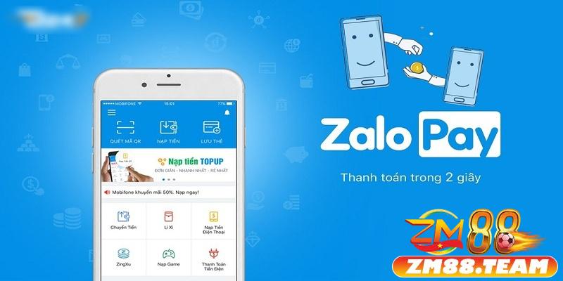 Hướng dẫn hình thức qua ví Zalo Pay nạp tiền  ZM88